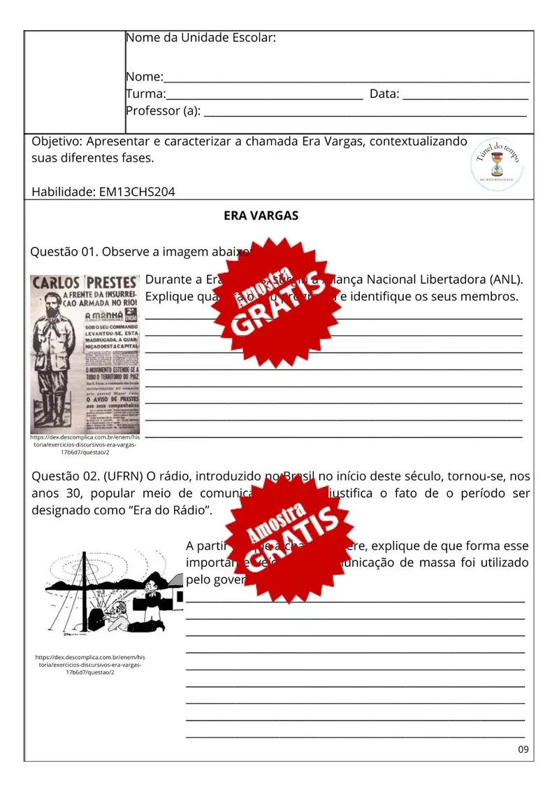 30 Atividades de história Ensino Médio - Imagem 6
