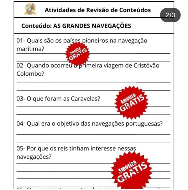 Atividades de Revisão de HISTÓRIA - Image 2
