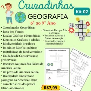 Cruzadinhas de Geografia 6º ao 9º ano KIT 02