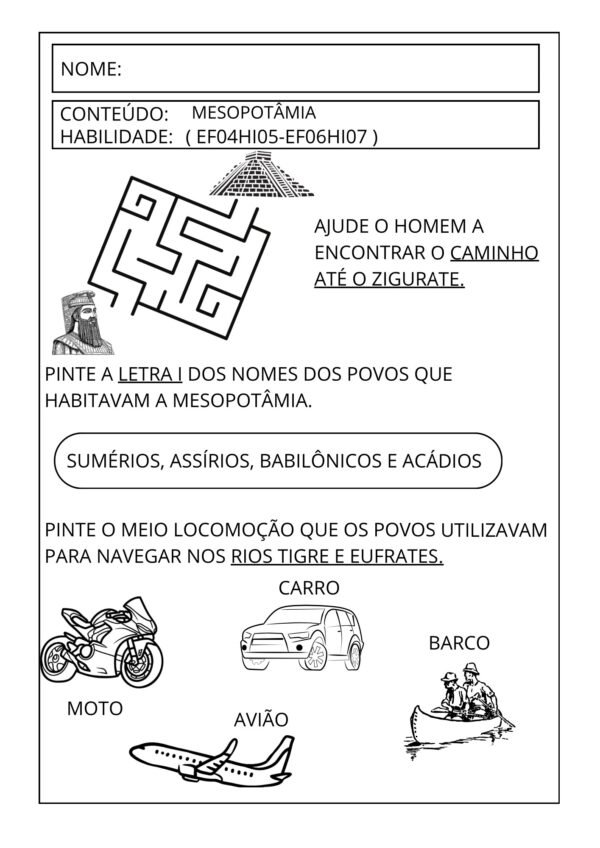 Atividades Autismo 6º ao 9º HISTÓRIA - Image 3