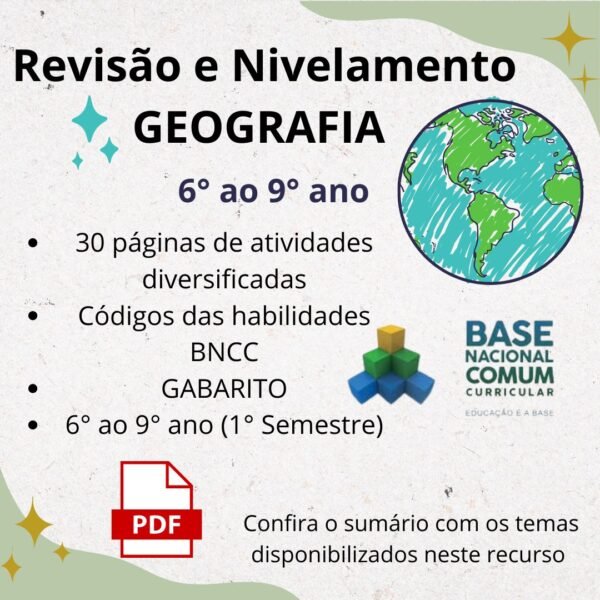 Atividades de revisão e nivelamento de GEOGRAFIA