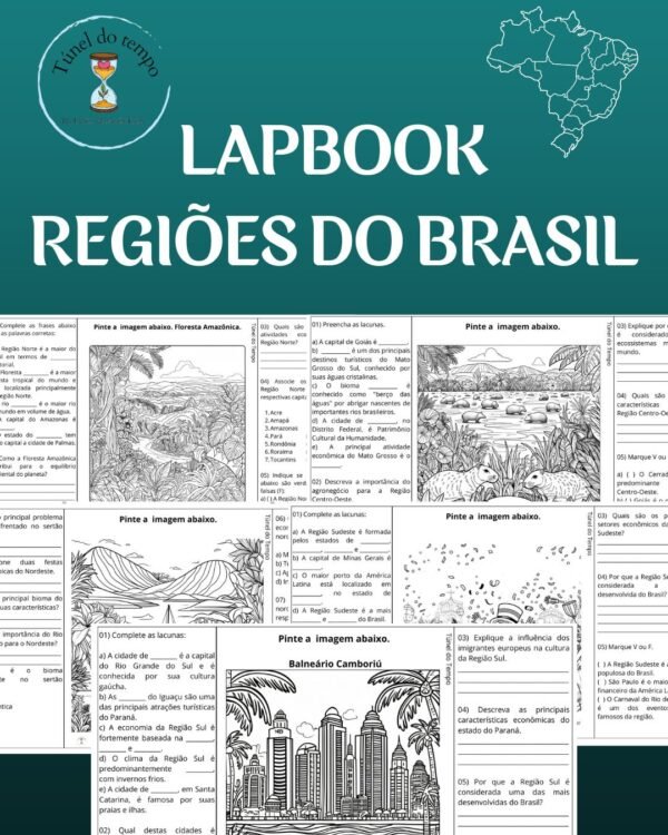 Combo Regiões do Brasil - Lapbook
