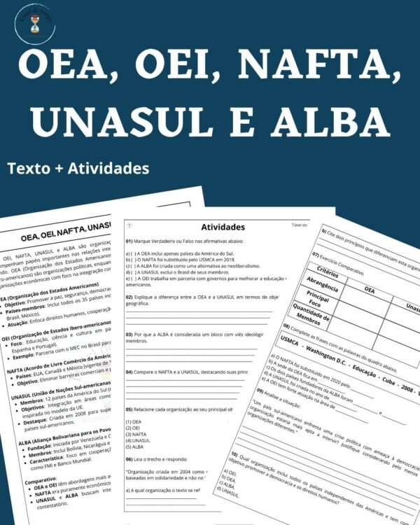 OEA, OEI, NAFTA, UNASUL E ALBA