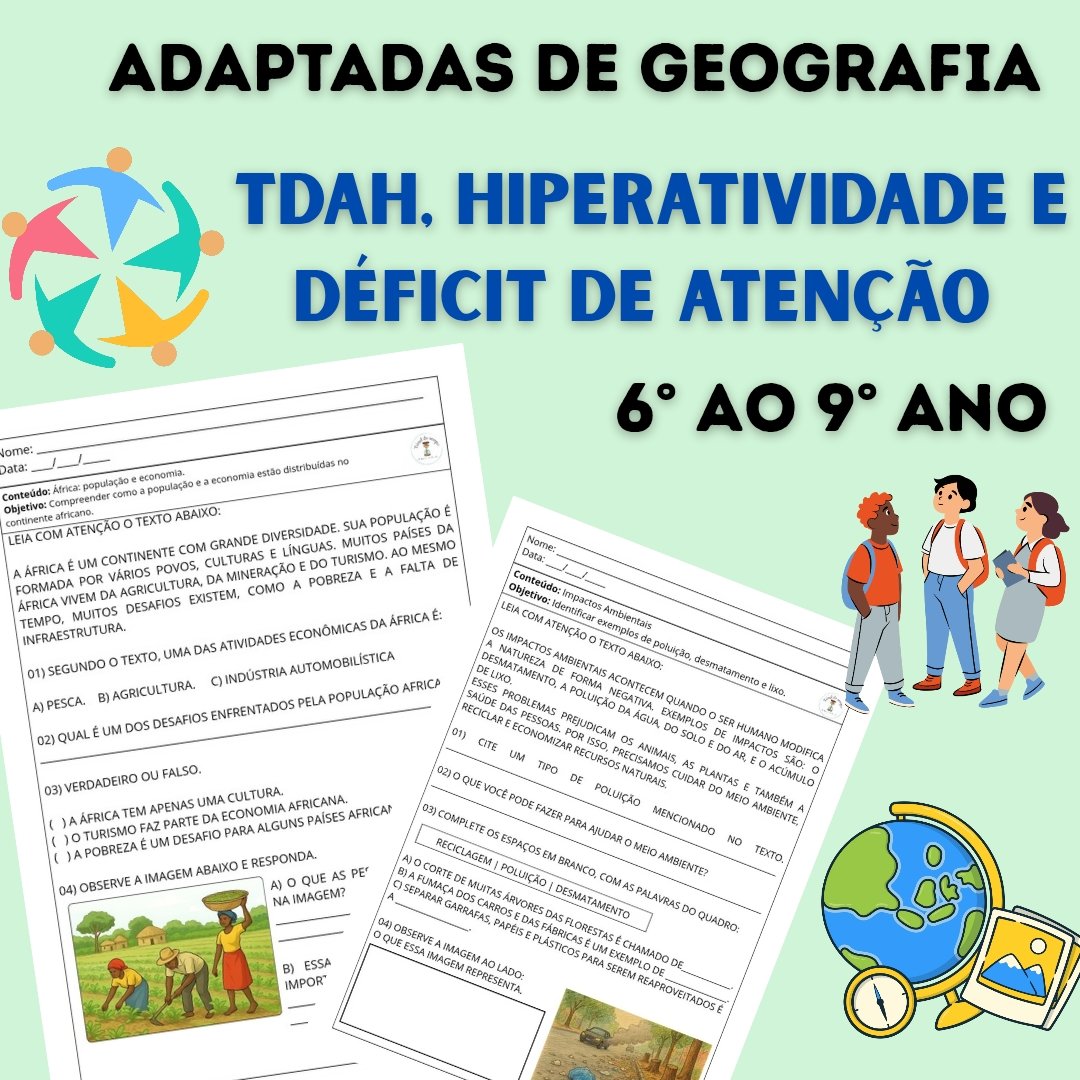 Atividades adaptadas de geografia FUNDAMENTAL II