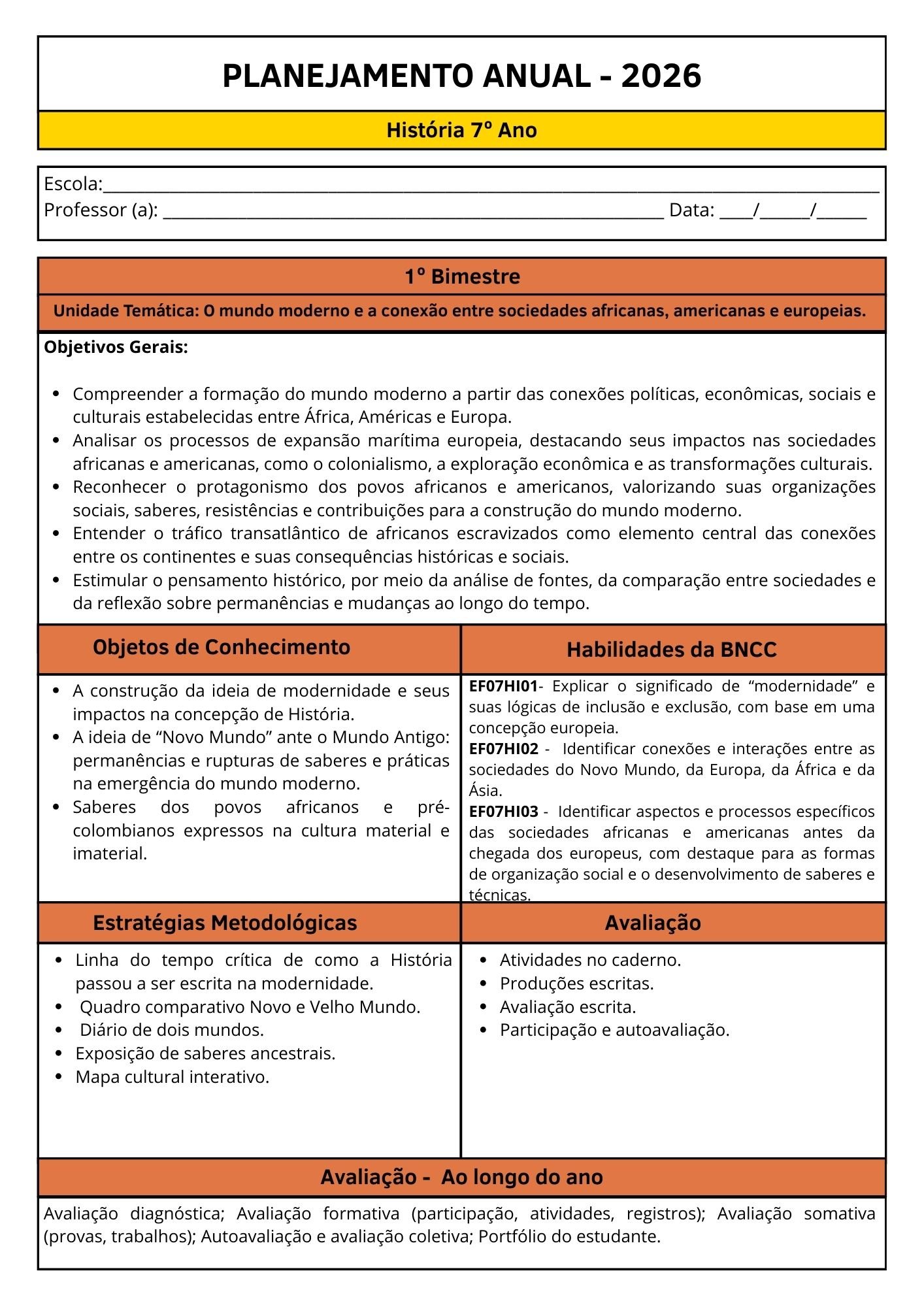 Planejamento Anual de História – BNCC 2026 - Imagem 3