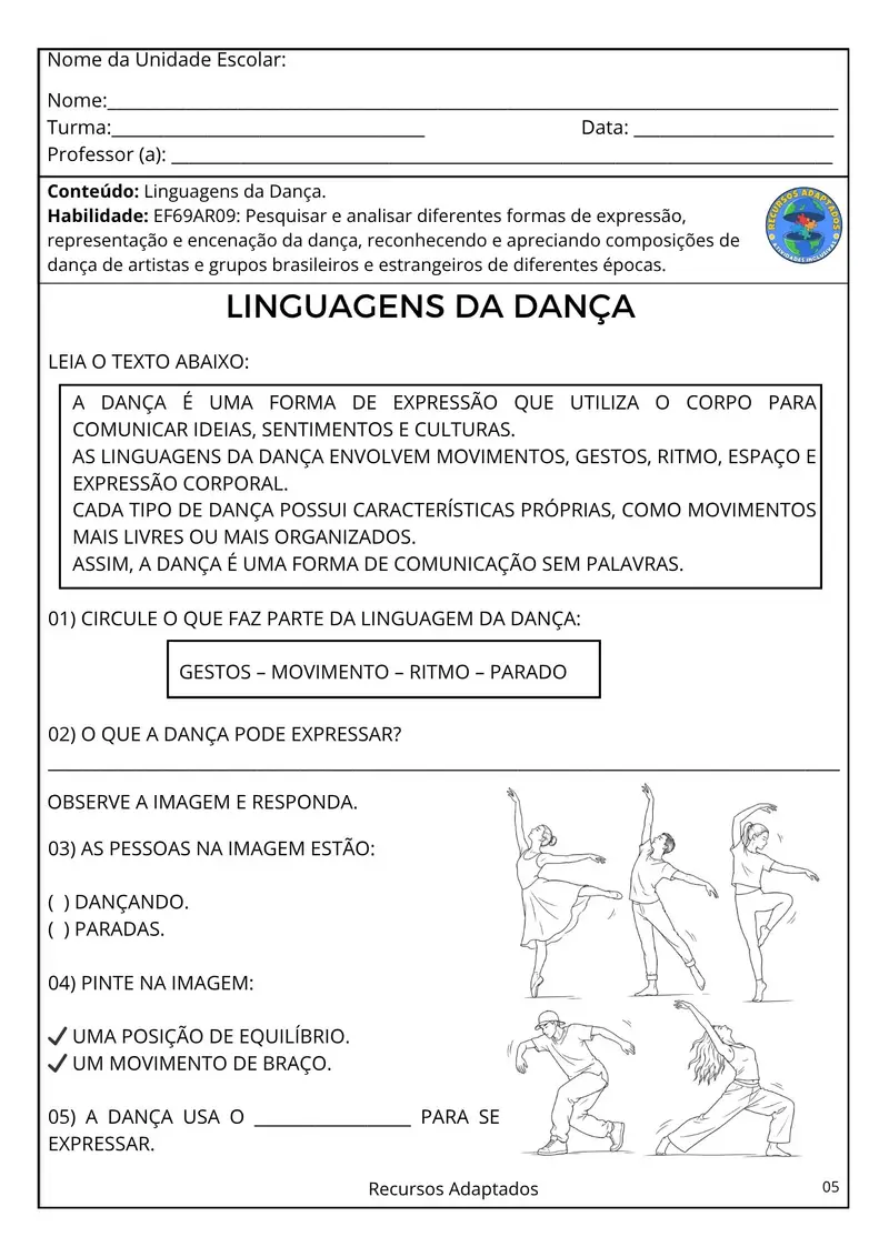 Atividades Autismo 9⁰ ano – ARTE - Imagem 3