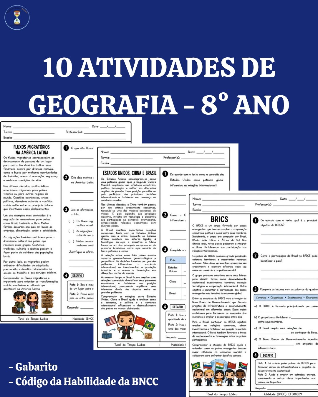 10 Atividades de Geografia – 8° Ano