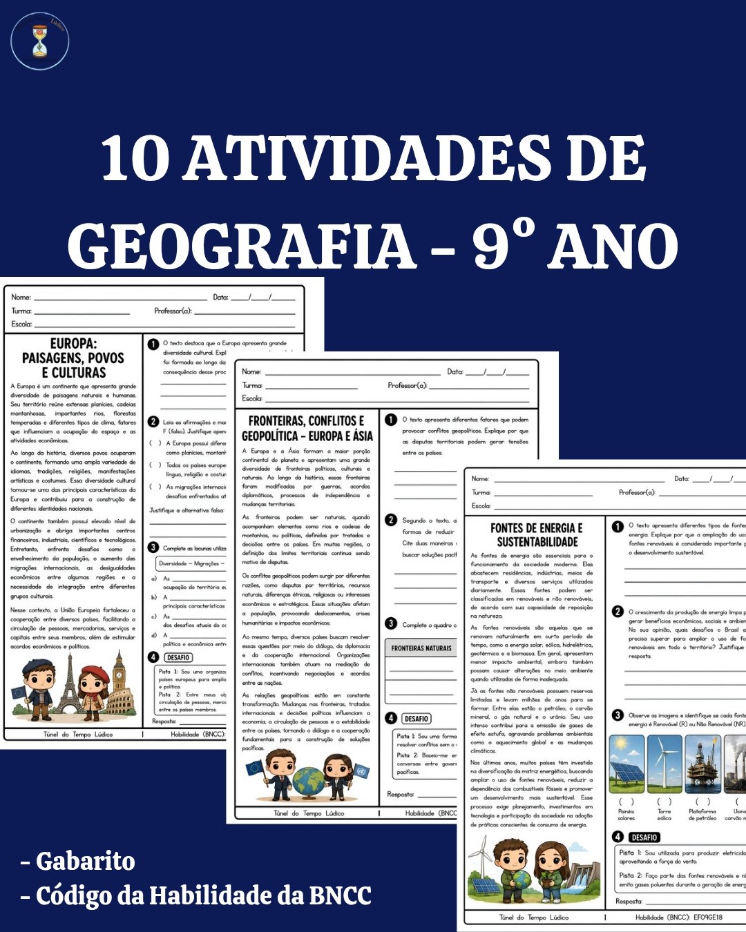 10 Atividades de Geografia – 9° Ano