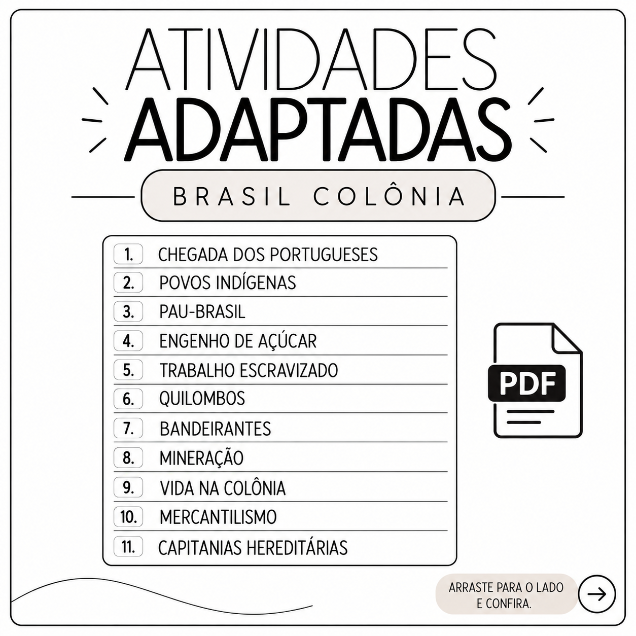 Atividades Adaptadas - Brasil Colônia